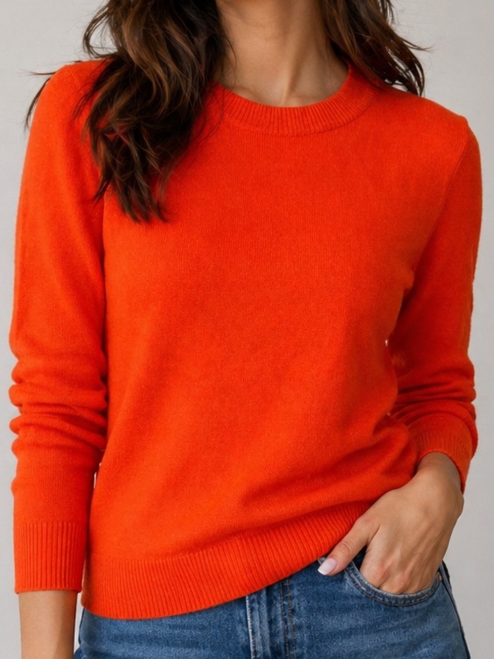 J. Crew Vibrant Orange Crewneck Sweater for Women
